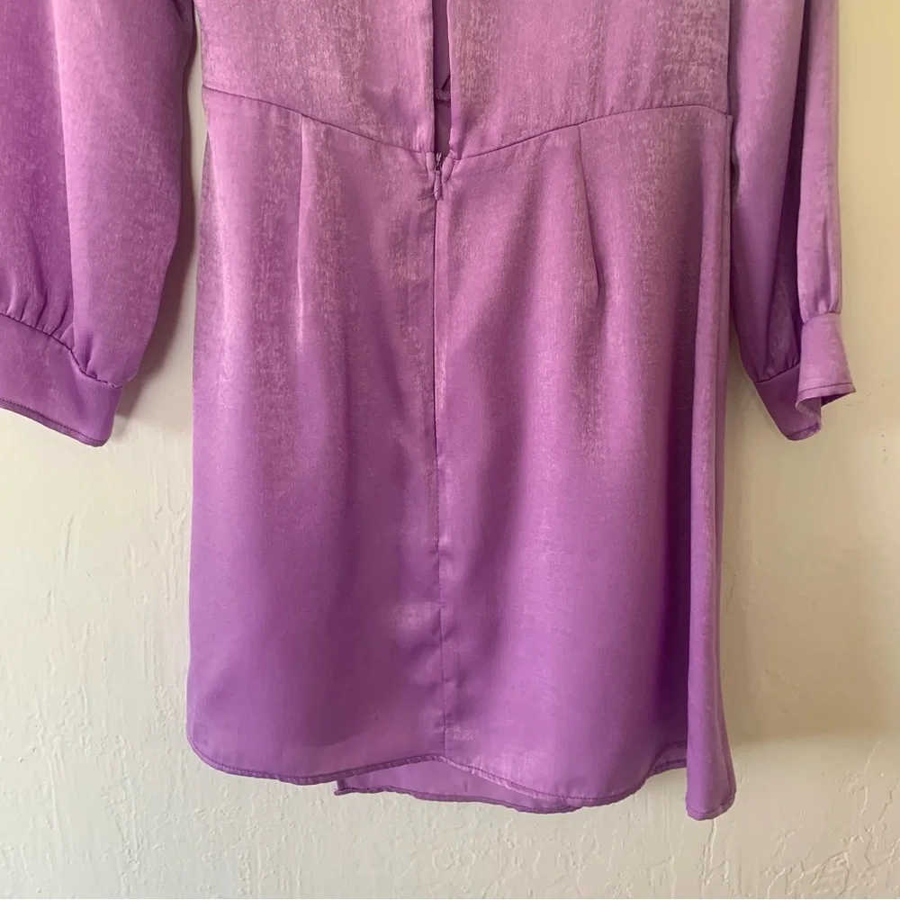 Zara Light Lilac Draped Satin Effect Dress - Picture 13 of 16